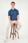 Pamuklu Regular Fit Göğüs Cepli Düğmeli Erkek Polo T Shirt 4565001 İNDİGO