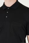 Pamuklu Regular Fit Göğüs Cepli Düğmeli Erkek Polo T Shirt 4565001 SİYAH