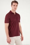 Pamuklu Regular Fit Göğüs Cepli Düğmeli Erkek Polo T Shirt 4565001 BORDO