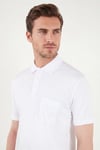 Pamuklu Regular Fit Göğüs Cepli Düğmeli Erkek Polo T Shirt 4565001 BEYAZ
