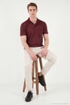 Pamuklu Regular Fit Göğüs Cepli Düğmeli Erkek Polo T Shirt 4565001 BORDO