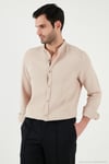 Pamuklu Regular Fit Hakim Yaka Erkek Gömlek CF25S127702 BEJ