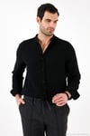 Pamuklu Regular Fit Hakim Yaka Erkek Gömlek CF25S127702 SİYAH