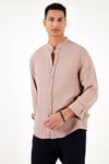 Pamuklu Regular Fit Hakim Yaka Erkek Gömlek CF24S127702 TOPRAK