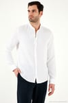 Pamuklu Regular Fit Hakim Yaka Erkek Gömlek CF25S127702 BEYAZ