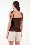 Pamuklu Regular Fit İp Askılı Kadın Bluz 611BZ0299 KAHVE