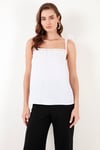 Pamuklu Regular Fit İp Askılı Kadın Bluz 611BZ0299 EKRU