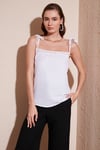 Pamuklu Regular Fit İp Askılı Kadın Bluz 611BZ0299 EKRU