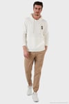 Pamuklu Regular Fit Kanguru Cepli Kapüşonlu Erkek Sweat 6141006B EKRU