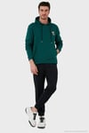 Pamuklu Regular Fit Kanguru Cepli Kapüşonlu Erkek Sweat 6141006B PETROL