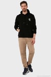 Pamuklu Regular Fit Kanguru Cepli Kapüşonlu Erkek Sweat 6141006B SİYAH