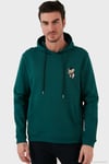 Pamuklu Regular Fit Kanguru Cepli Kapüşonlu Erkek Sweat 6141006B PETROL