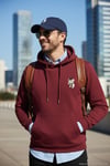 Pamuklu Regular Fit Kanguru Cepli Kapüşonlu Erkek Sweat 6141006B BORDO