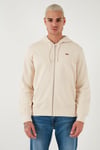 Pamuklu Regular Fit Kapüşonlu Fermuarlı Erkek Sweat A7770-0002 KREM