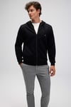 Pamuklu Regular Fit Kapüşonlu Fermuarlı Erkek Sweat EM555-BK SİYAH