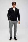 Pamuklu Regular Fit Kapüşonlu Fermuarlı Erkek Sweat EM555-BK SİYAH