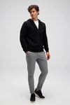 Pamuklu Regular Fit Kapüşonlu Fermuarlı Erkek Sweat EM555-BK SİYAH