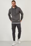 Pamuklu Regular Fit Kapüşonlu İçi Tüylü Yumuşak Şardonlu Erkek Sweat 59052813W4 ANTRASİT