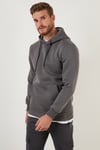 Pamuklu Regular Fit Kapüşonlu İçi Tüylü Yumuşak Şardonlu Erkek Sweat 59052813W4 ANTRASİT