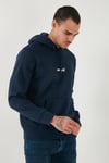 Pamuklu Regular Fit Kapüşonlu Logolu Erkek Sweat A2410-0011 İNDİGO