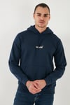 Pamuklu Regular Fit Kapüşonlu Logolu Erkek Sweat A2410-0011 İNDİGO