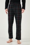 Pamuklu Regular Fit Kareli 2'li Paket Erkek Pijama Takımı 657200120S2 Siyah-Füme-Siyah