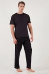 Pamuklu Regular Fit Kareli Kısa Kollu Erkek Pijama Takımı 6096860 MÜRDÜM