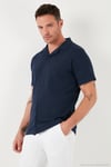 Pamuklu Regular Fit Kısa Kollu 2'li Paket Erkek Gömlek 5902640S2 SİYAH-İNDİGO