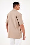 Pamuklu Regular Fit Kısa Kollu Erkek Gömlek 5902724 VİZON