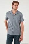 Pamuklu Regular Fit Kısa Kollu Erkek Gömlek 5902640 AÇIK GRİ