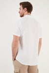 Pamuklu Regular Fit Kısa Kollu Erkek Gömlek CF24S128230 BEYAZ