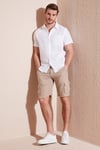 Pamuklu Regular Fit Kısa Kollu Erkek Gömlek CF24S128230 BEYAZ
