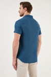 Pamuklu Regular Fit Kısa Kollu Erkek Gömlek CF24S128230 İNDİGO