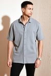 Pamuklu Regular Fit Kısa Kollu Erkek Gömlek 5902724 AÇIK HAKİ