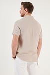 Pamuklu Regular Fit Kısa Kollu Erkek Gömlek CF24S128230 TAŞ