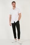 Pamuklu Regular Fit Kısa Kollu Erkek Gömlek CF24S128230 BEYAZ