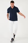 Pamuklu Regular Fit Kısa Kollu Erkek Gömlek 5902640 İNDİGO