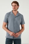 Pamuklu Regular Fit Kısa Kollu Erkek Gömlek 5902640 AÇIK GRİ
