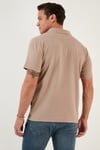 Pamuklu Regular Fit Kısa Kollu Erkek Gömlek 5902640 VİZON