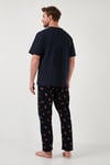 Pamuklu Regular Fit Kısa Kollu Erkek Pijama Takımı 6572012 LACİVERT
