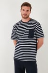 Pamuklu Regular Fit Kısa Kollu Erkek Pijama Takımı 6572010 LACİVERT