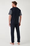 Pamuklu Regular Fit Kısa Kollu Erkek Pijama Takımı 6572010 LACİVERT