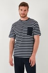 Pamuklu Regular Fit Kısa Kollu Erkek Pijama Takımı 6572010 LACİVERT