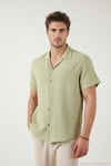 Pamuklu Regular Fit Klasik Yaka Kısa Kollu Erkek Gömlek CF26S125404 MİNT