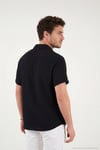 Pamuklu Regular Fit Klasik Yaka Kısa Kollu Erkek Gömlek CF26S125404 SİYAH
