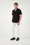 Pamuklu Regular Fit Klasik Yaka Kısa Kollu Erkek Gömlek CF26S125404 SİYAH