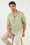 Pamuklu Regular Fit Klasik Yaka Kısa Kollu Erkek Gömlek CF26S125404 MİNT