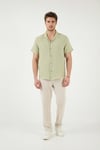 Pamuklu Regular Fit Klasik Yaka Kısa Kollu Erkek Gömlek CF26S125404 MİNT
