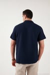 Pamuklu Regular Fit Klasik Yaka Kısa Kollu Erkek Gömlek CF26S125404 LACİVERT