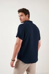 Pamuklu Regular Fit Klasik Yaka Kısa Kollu Erkek Gömlek CF26S125404 İNDİGO